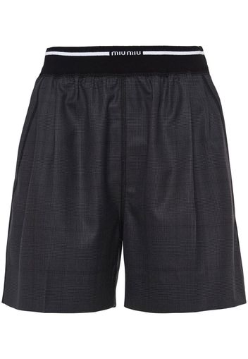 Miu Miu Shorts Glen a quadri - Nero