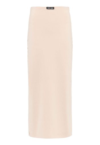 Miu Miu high-waist stretch midi skirt - Toni neutri