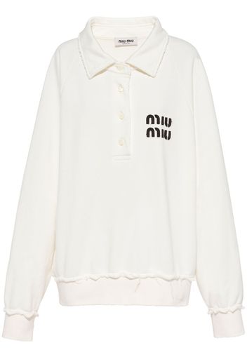 Miu Miu Felpa con applicazione - Bianco