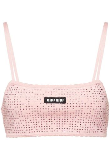 Miu Miu Reggiseno bralette con strass - Rosa