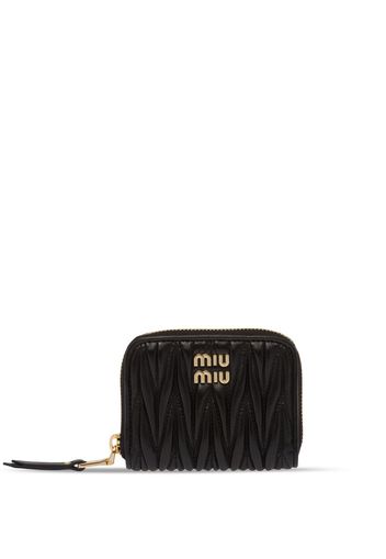 Miu Miu Portamonete matelassé in pelle - Nero