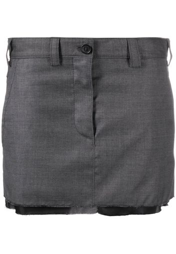 Miu Miu logo-patch tailored mini skirt - Grigio