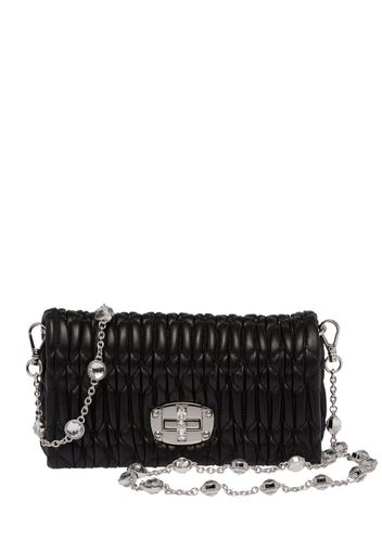 Miu Miu Miu crystal nappa leather mini bag - Nero