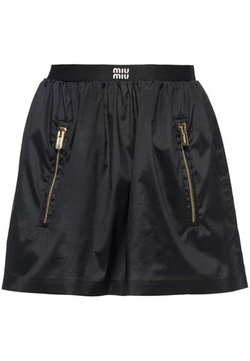 Miu Miu Technical silk mini skirt - Nero