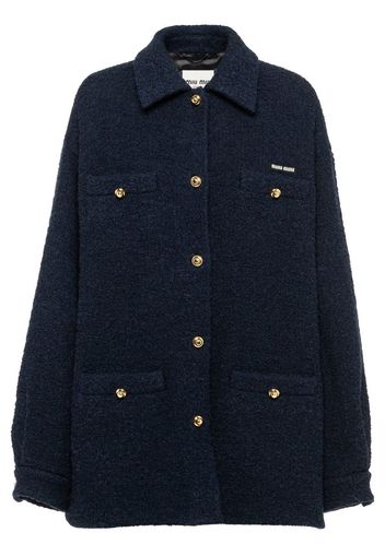 Miu Miu Bouclé blouson jacket - Blu