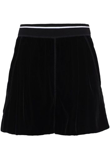 Miu Miu Shorts sportivi con effetto velluto - Nero