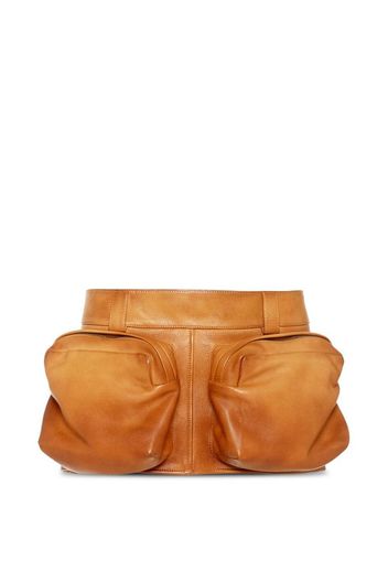 Miu Miu nappa leather mini skirt - Marrone