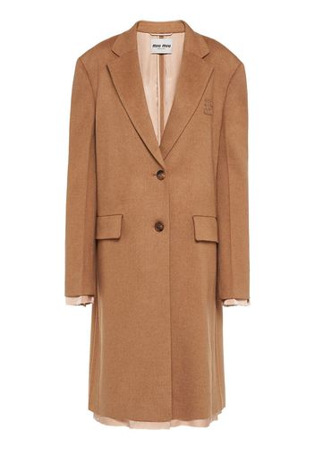 Miu Miu single-breasted frayed-lining coat - Toni neutri