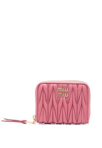 Miu Miu matelassé-effect leather wallet - Rosa