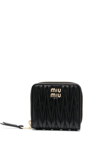 Miu Miu matelassé zip-around leather purse - Nero