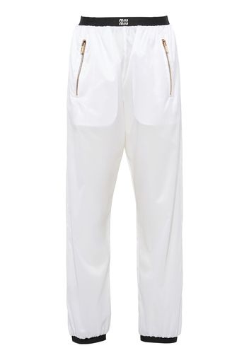 Miu Miu Pantaloni sportivi con stampa - Bianco