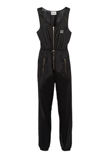 Miu Miu Technical silk jumpsuit - Nero