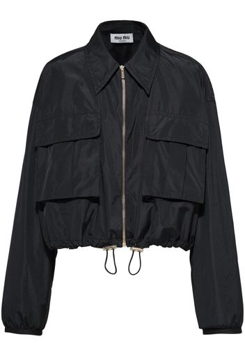 Miu Miu Technical-silk blouson jacket - Nero