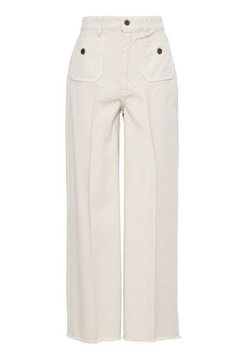 Miu Miu Garment-dyed drill pants - Bianco