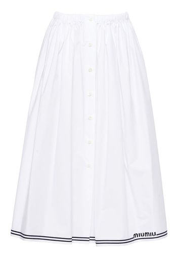 Miu Miu poplin pleated midi skirt - Bianco