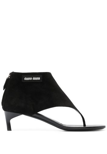 Miu Miu leather 60mm thong sandals - Nero