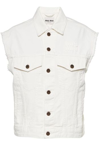 Miu Miu button-up denim vest - F0009 WHITE