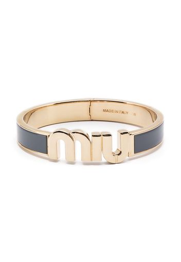 Miu Miu logo-plaque enamel bracelet - Oro