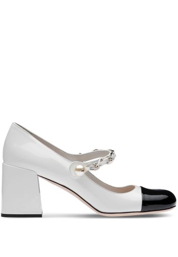 Miu Miu 80mm chain-strap pumps - Bianco