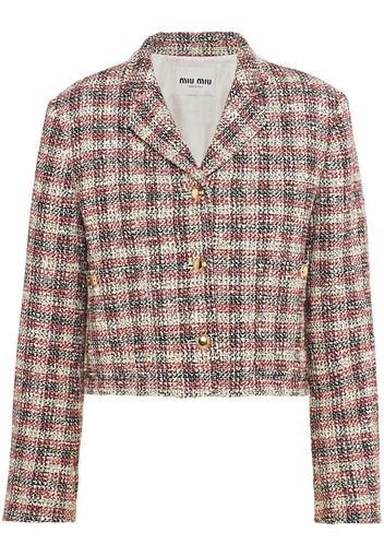 Miu Miu single-breasted check jacket - Giallo