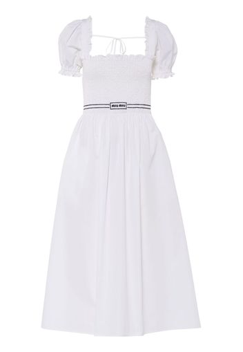 Miu Miu Poplin shirred dress - Bianco