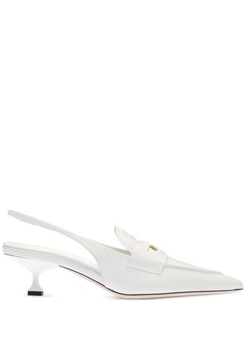 Miu Miu Leather penny loafers - Bianco