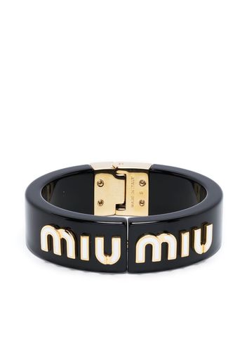 Miu Miu logo-lettering bracelet - Nero