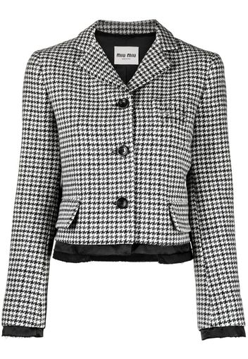 Miu Miu houndstooth-pattern virgin wool jacket - Grigio