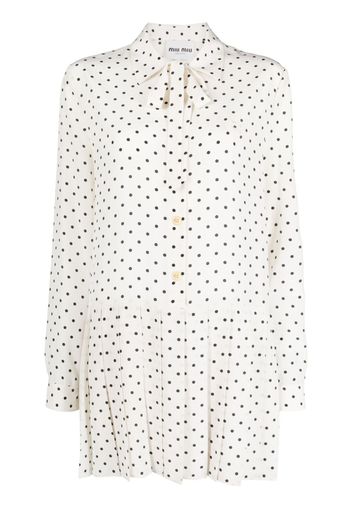 Miu Miu polka-dot long-sleeve minidress - Bianco