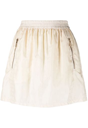 Miu Miu ombré logo-print flared skirt - Toni neutri