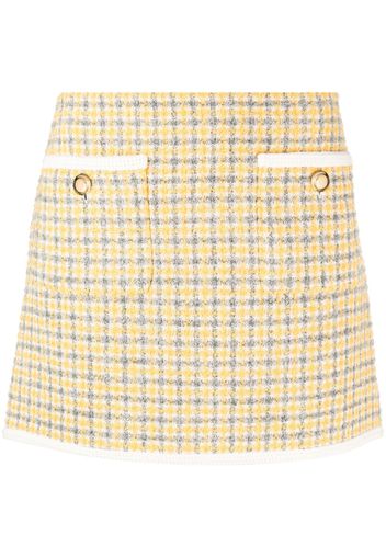 Miu Miu bouclé check-pattern miniskirt - Giallo