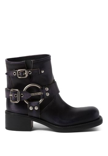 Miu Miu Vintage-Look leather ankle boots - Nero