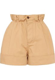 Drill high-waisted shorts