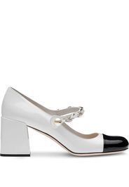 Miu Miu chain pearl strap pumps - Bianco