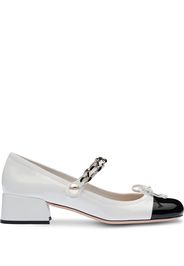 Miu Miu Pumps con punta a contrasto - Bianco