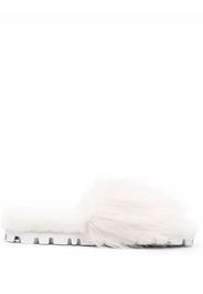 Miu Miu open-toe flat slides - Bianco