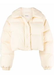 Miu Miu cropped puffer jacket - Giallo