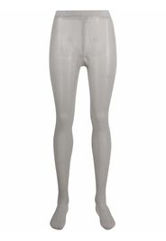 Miu Miu ribbed-knit metallic tights - Grigio