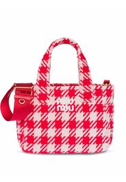 Miu Miu check-print terry cloth handbag - Rosso
