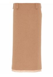 Miu Miu camel-hair pencil skirt - Marrone