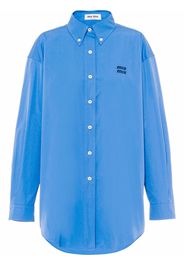 Miu Miu oversized cotton poplin shirt - Blu