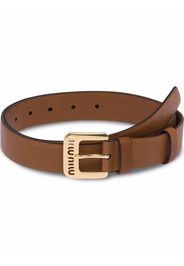 Miu Miu cut-out logo leather belt - Marrone