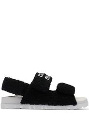 Miu Miu Terry cloth touch-strap sandals - Nero