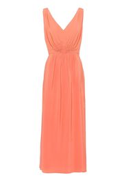 Miu Miu gathered-bodice silk dress - Arancione