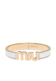 MIU MIU Enameled logo-lettering bracelet - Bianco