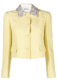 Miu Miu embellished fitted jacket - Giallo