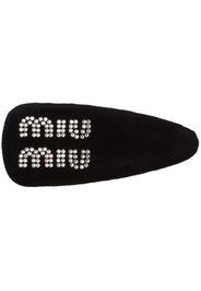 Miu Miu logo-embellished hair clip - F0002 BLACK