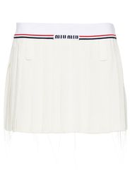 Miu Miu Sablé pleated mini skirt - Bianco