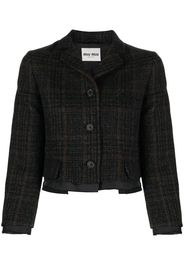 Miu Miu check-pattern virgin wool jacket - Marrone