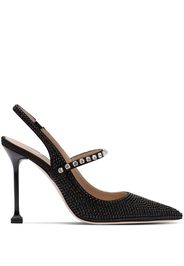 Miu Miu 105mm crystal-embellished satin pumps - Nero